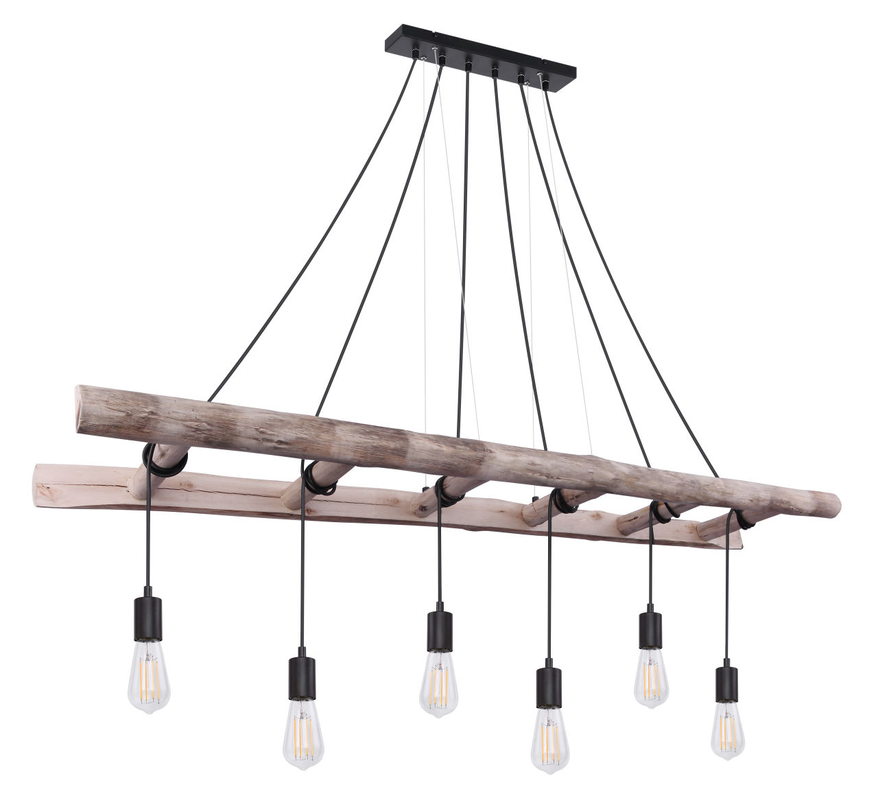 Globo Lighting - IRMGARD - Hängeleuchte Holz naturfarben, 6x E27