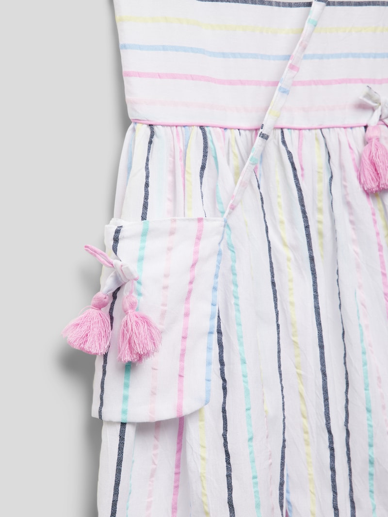 Minikleid mit Streifenmuster in weiß
