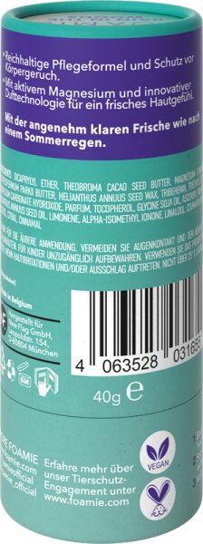 Foamie Rain in the Woods green Deodorant Stick