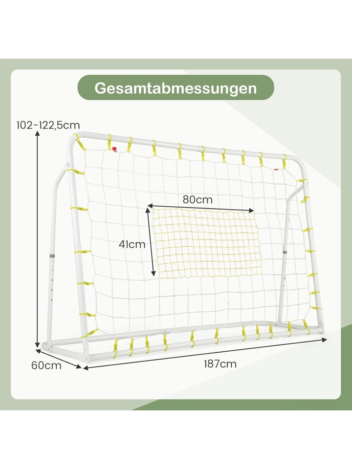COSTWAY 2 in 1 Fußballtor & Rebounder in Weiß günstig kaufen onesize