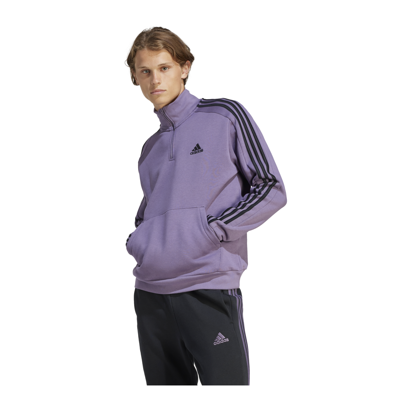 adidas Essentials Fleece HalfZip Sweatshirt Lila