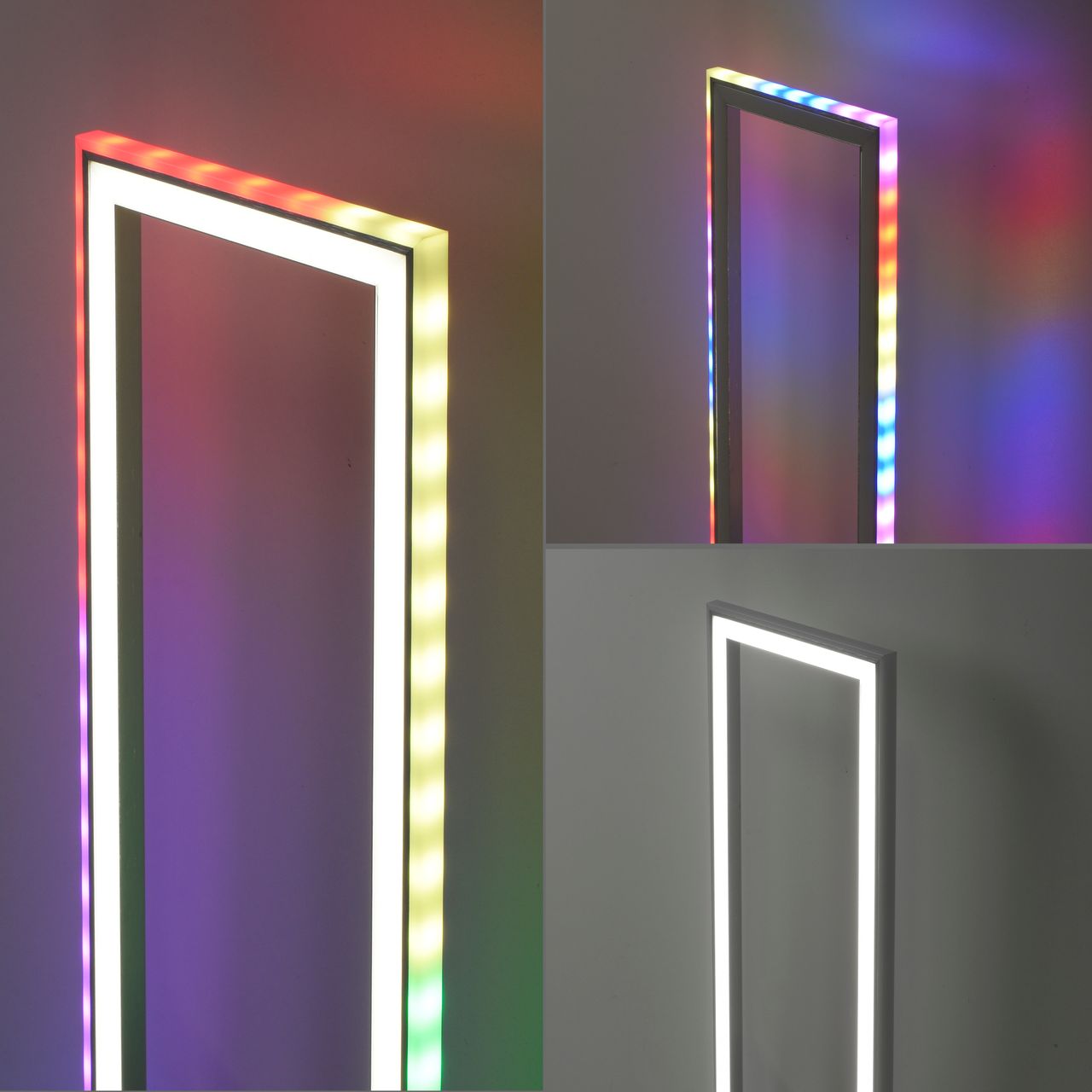 JUST LIGHT LeuchtenDirekt LED Stehleuchte FELIX60, Fronlight: CCT, Sidlight: RGB, dimmbar, IR-Fernbedienung, IP20