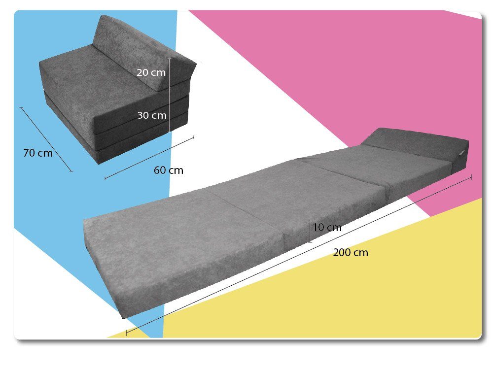 Klappmatratze Klappmatratze Gästematratze Größe 200x70x10cm mit Vito-Motiv, FORTISLINE