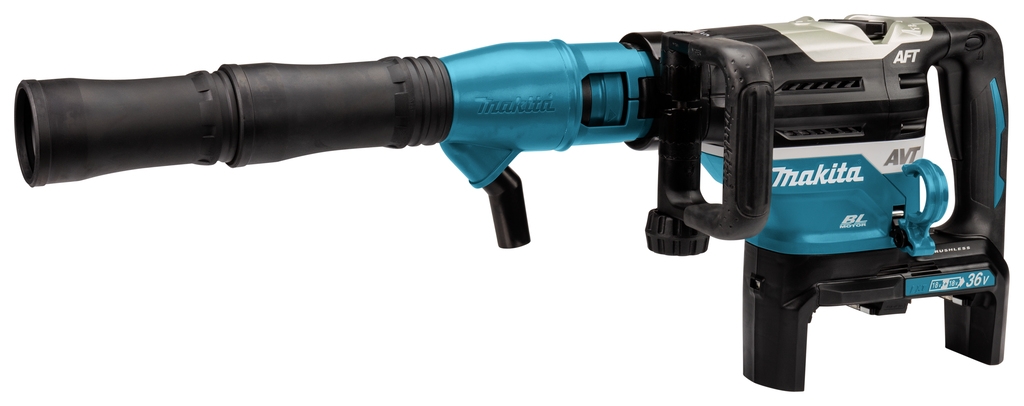 Ciocan combinat Makita DHR400ZUN1 2 x 18V fără baterii și încărcător SDS-Max cu transmițător AWS și set de extracție a prafului