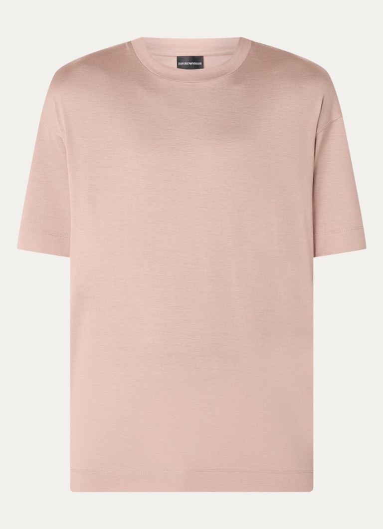 Tricou cu guler rotund din amestec de lyocell Emporio Armani