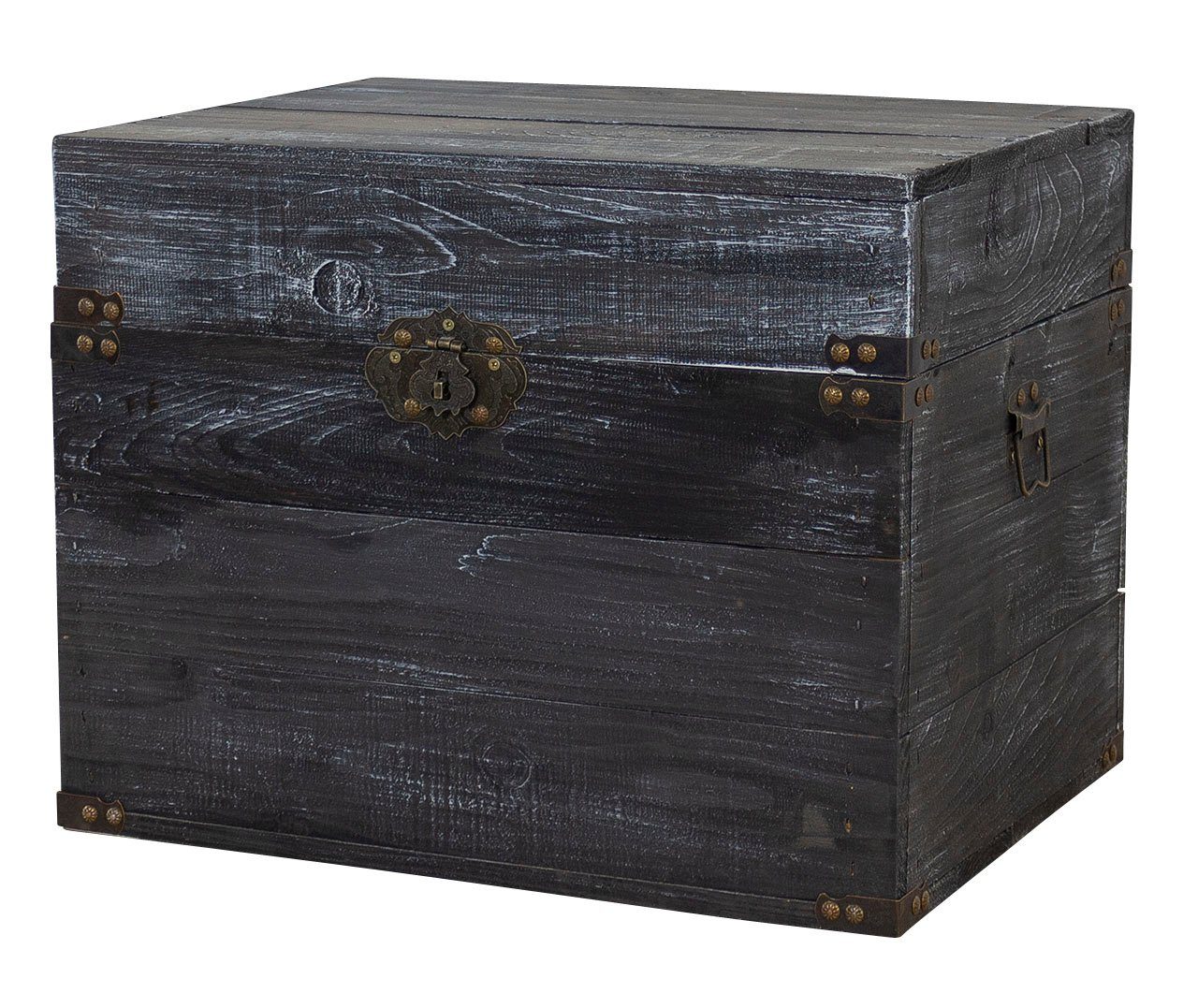 Kistenkolli Altes Land Allzweckkiste Holztruhe Elsa schwarz shabby Schatztruhe Holzkiste mit Deckel Aufbewa