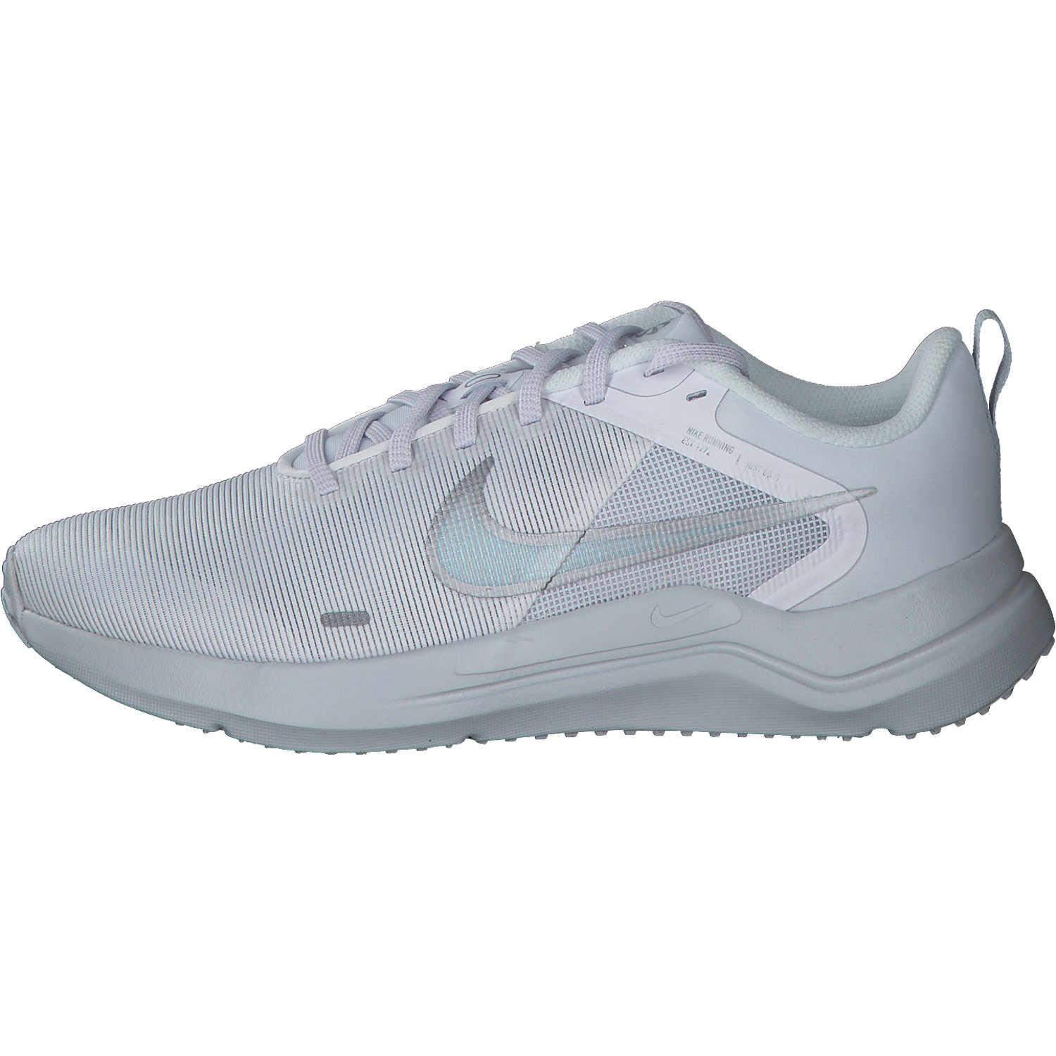 Nike Downshifter 12 DD9294, Sneakers Low, Damen, white/metallic silver pure pla