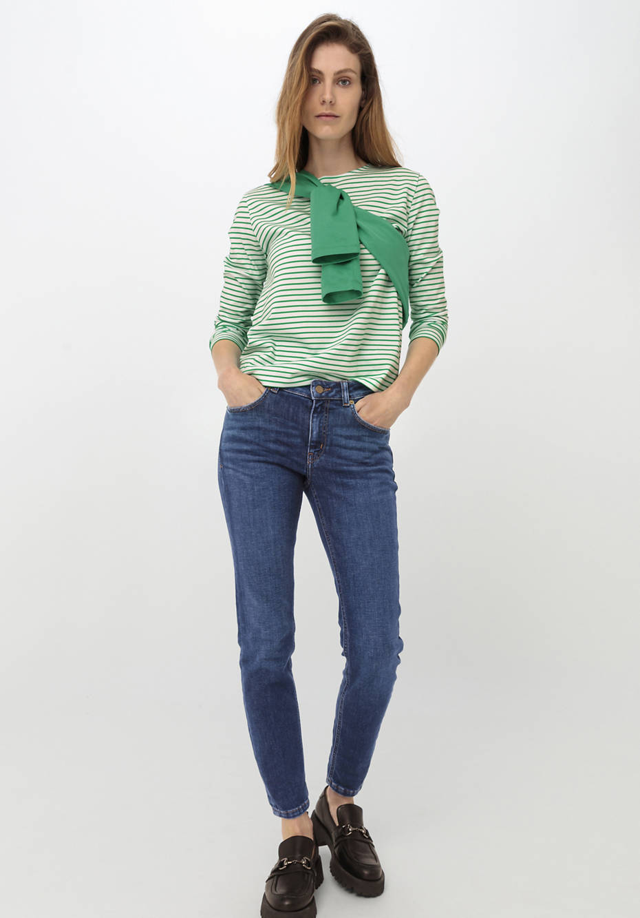 Langarm-Ringelshirt aus reiner Bio-Baumwolle