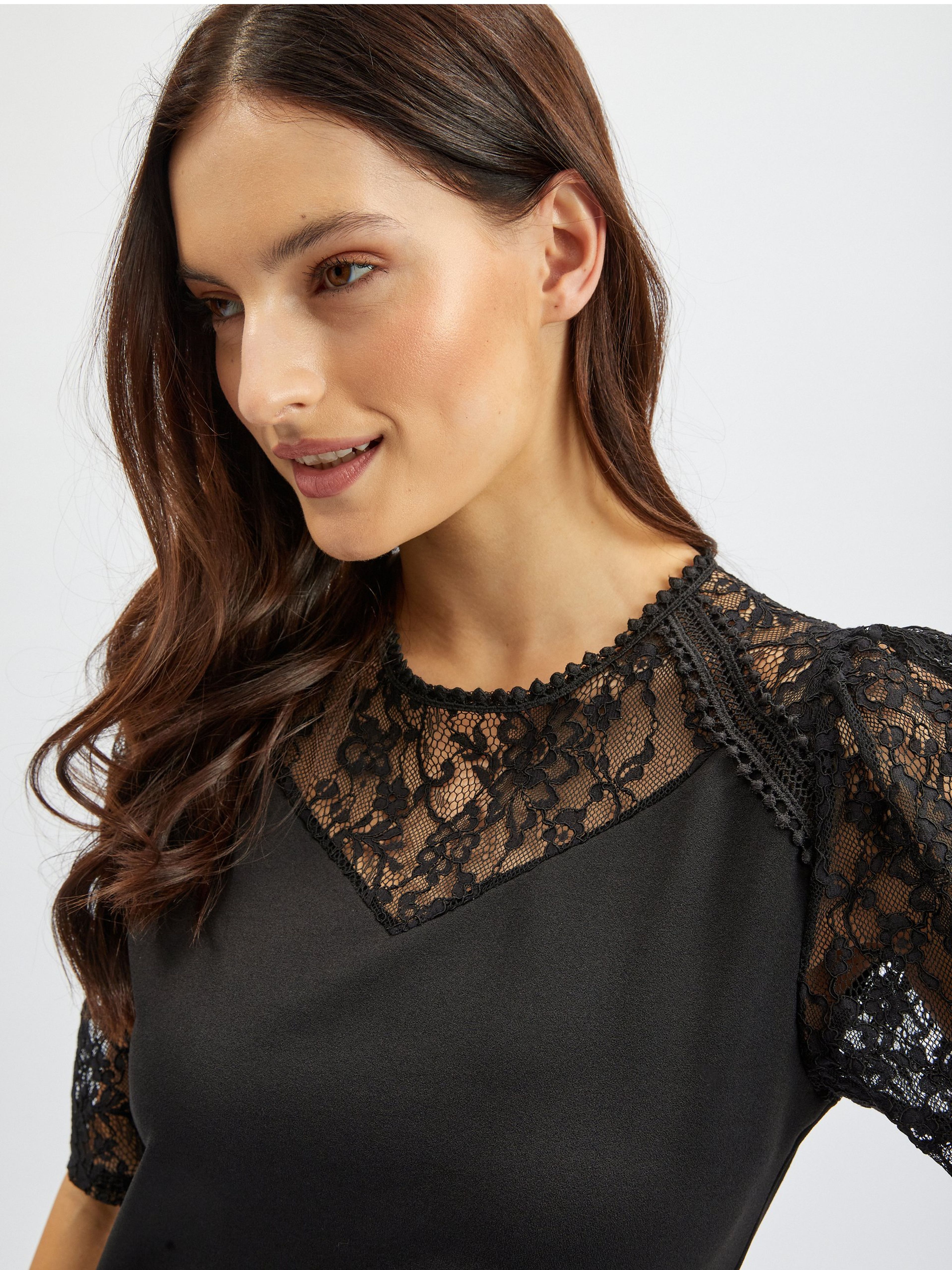 Schwarzes Damen-Spitzenkleid ORSAY