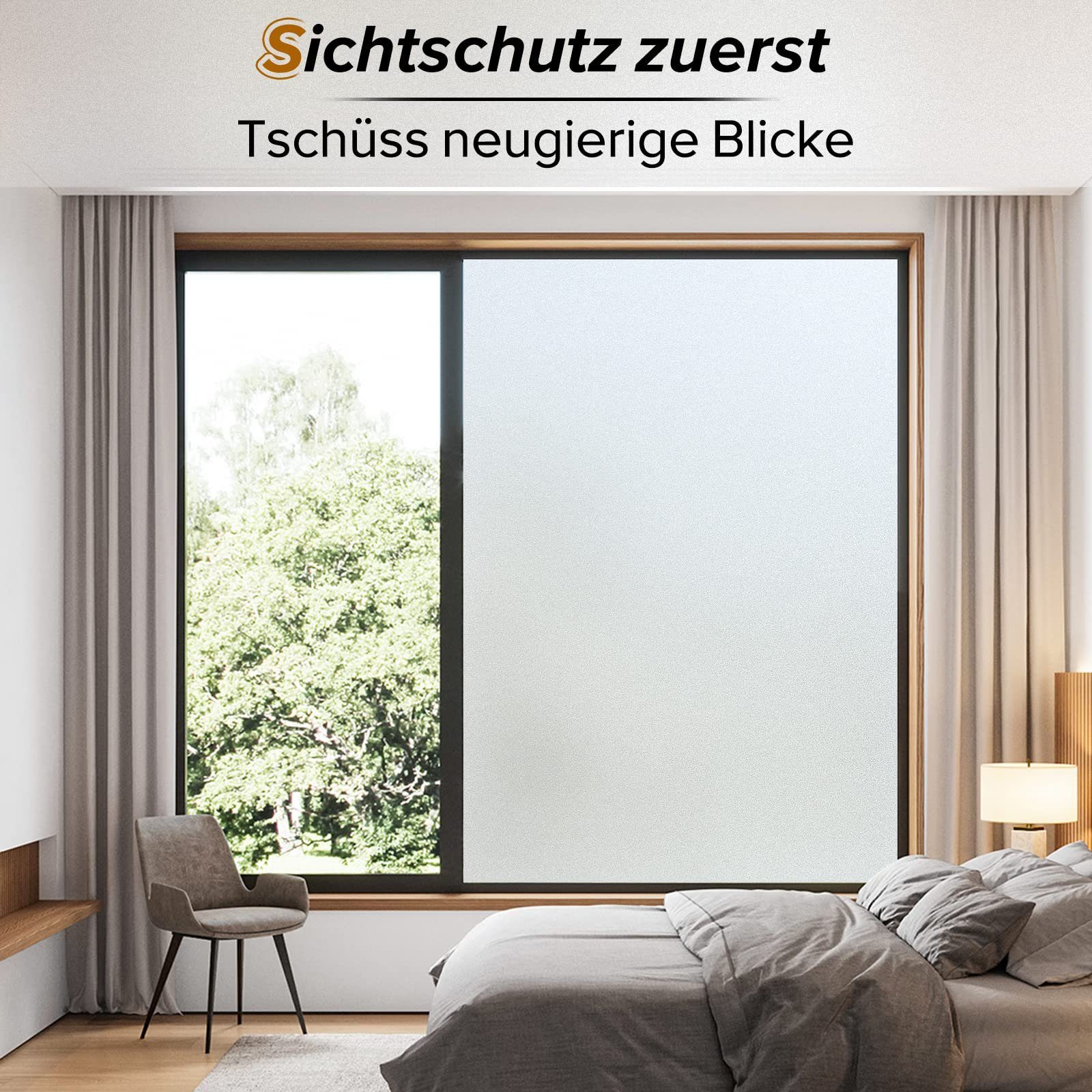 Fensterfolie Fensterfolie Sichtschutzfolie Selbstklebend Für Zuhause Büro 60*100CM, ZmdecQna