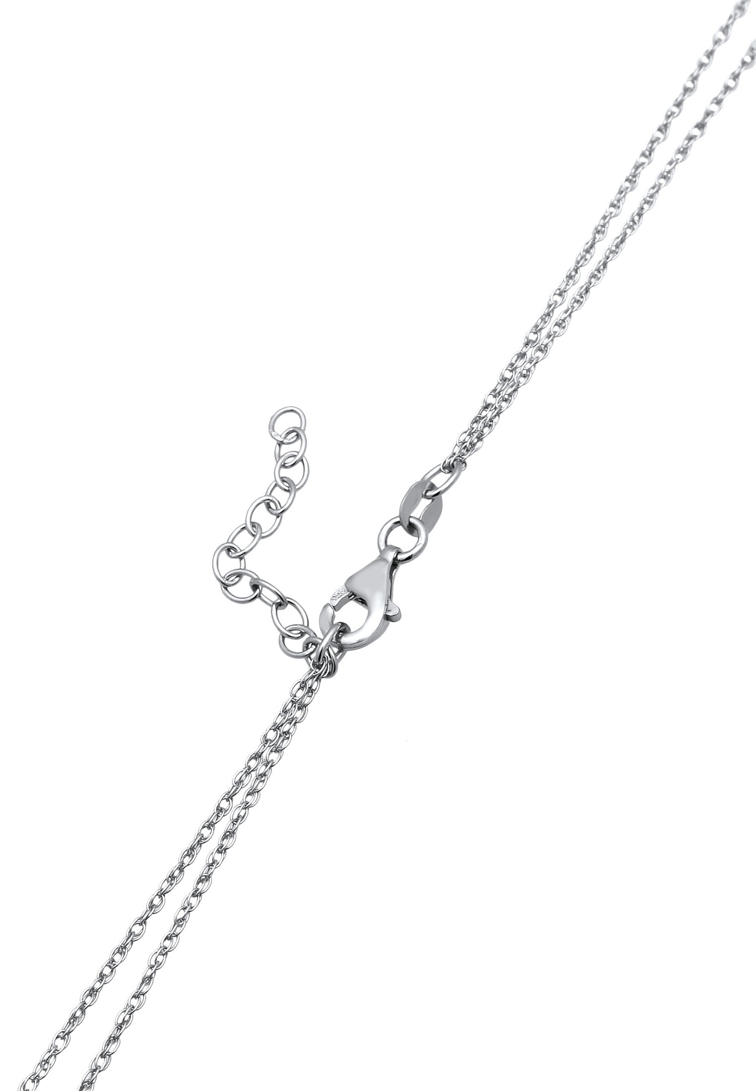 Colier Elli Elli pentru femei, cu pandantiv cruce, lanț răsucit, zirconiu alb tăiat cu diamant, argint 925, ținută de seară, 40 cm