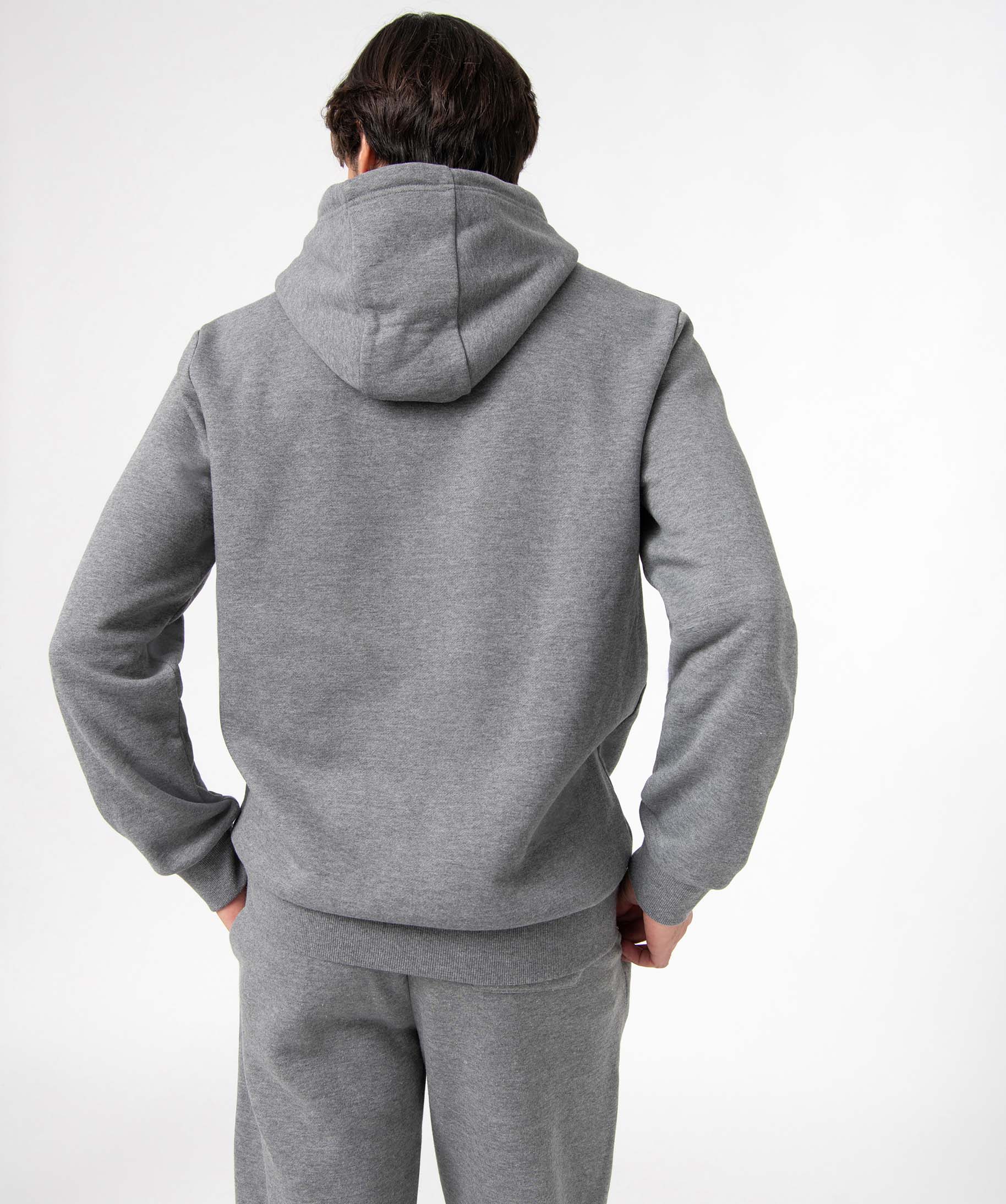 Sweat homme à capuche intérieur molletonné gris | GEMO