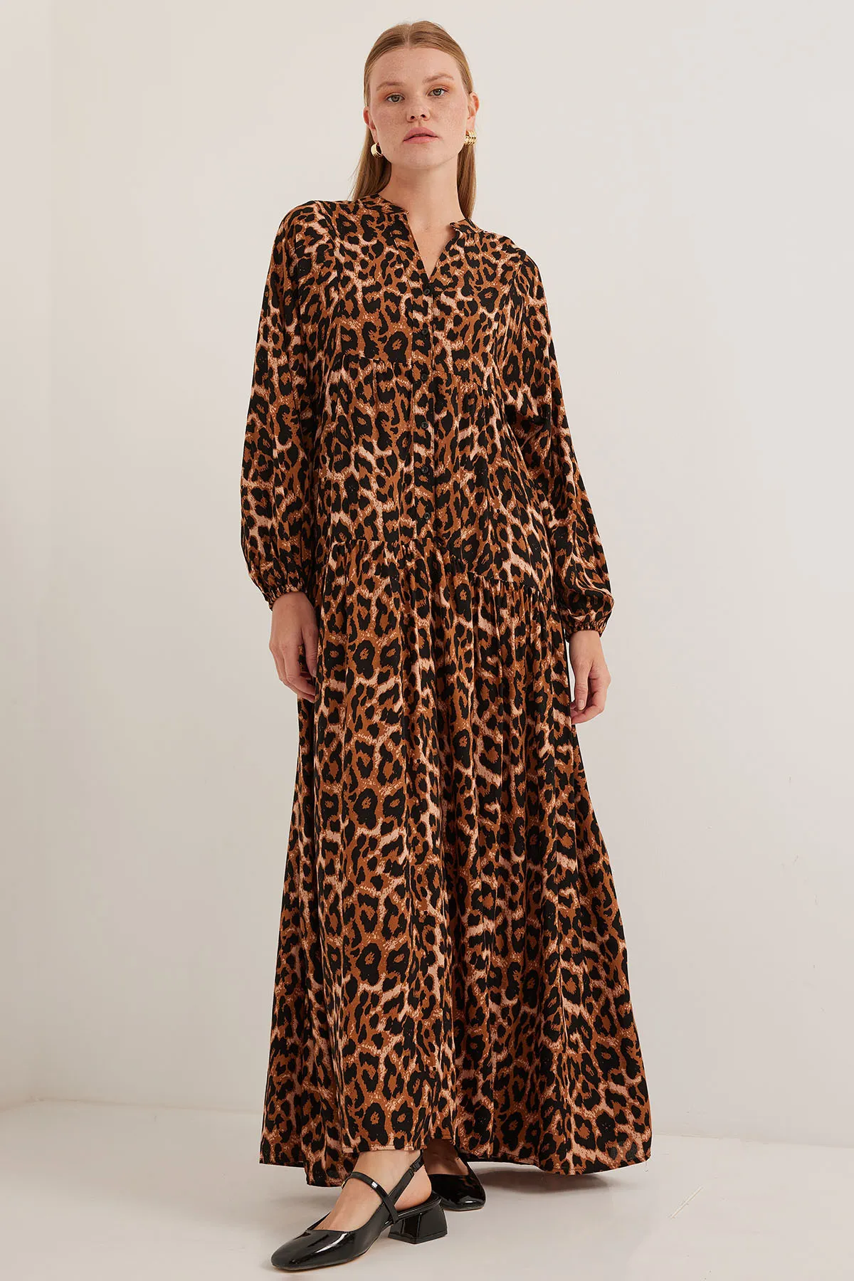 Bigdart  Braun-beiges Viskose-Hijab-Kleid für Damen 2423