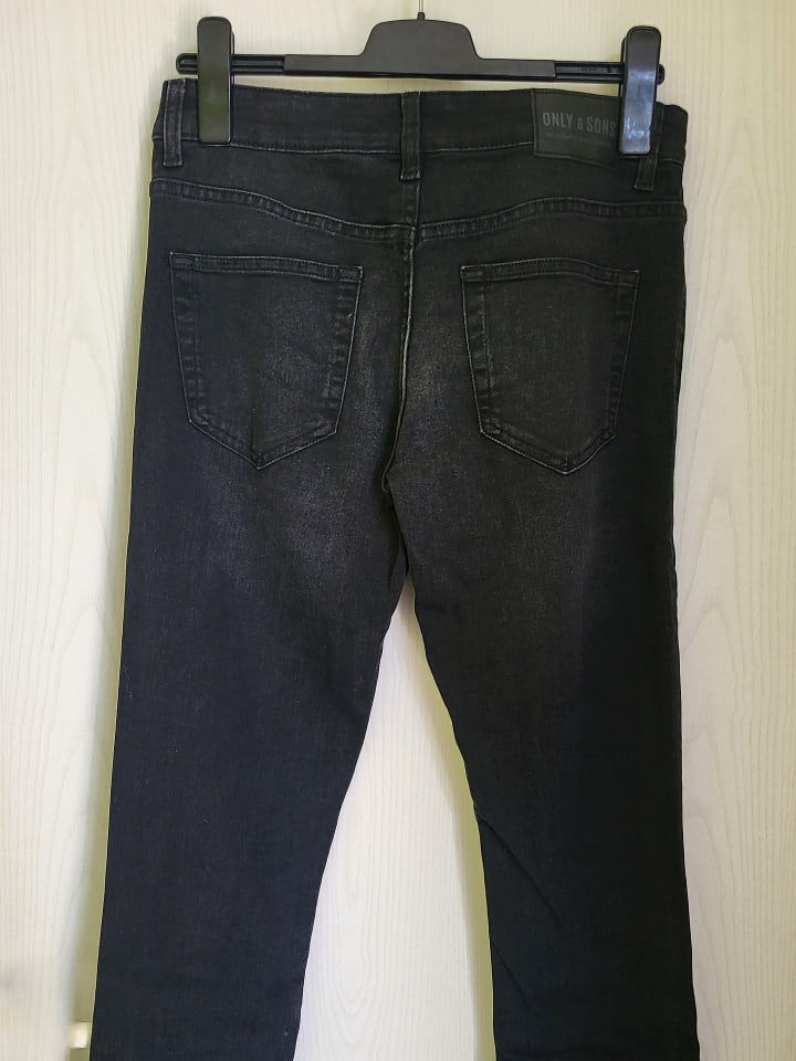 Only&Sons Slim Fit Jeans Basic Hose Stoned Washed Denim Pants ONSLOOM in Schwarz günstig kaufen W29/L34