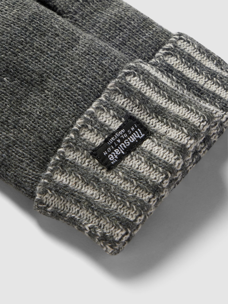 Handschuhe mit Label-Detail in anthrazit