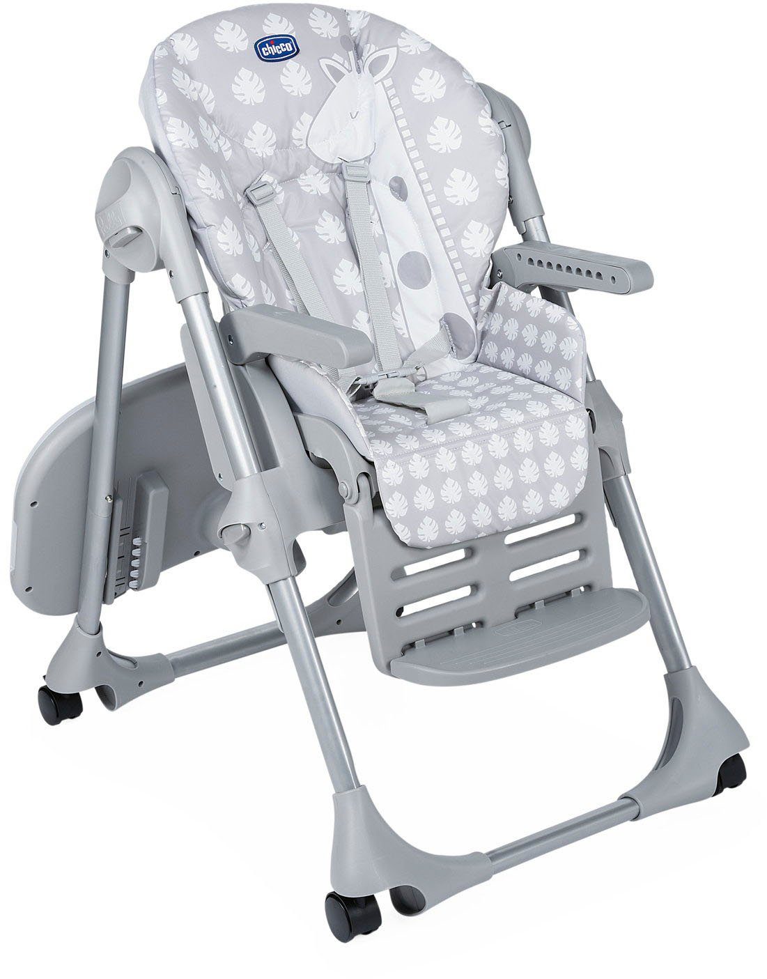 Chicco Hochstuhl Polly Easy, Giraffe, grau, mit Essbrett