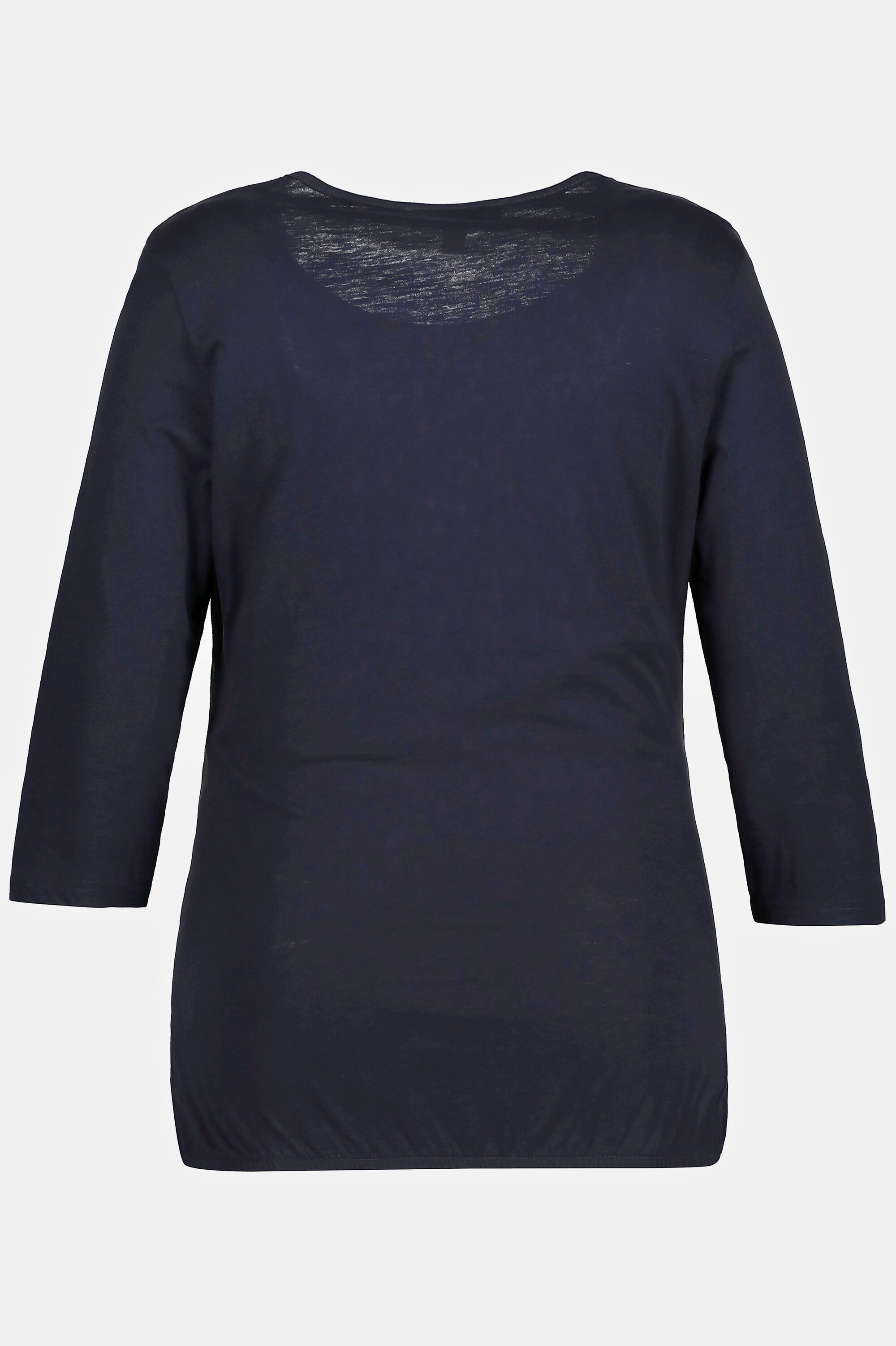 Ulla Popken Umstandsshirt Bellieva-Shirt Spitze V-Ausschnitt Biobaumwolle