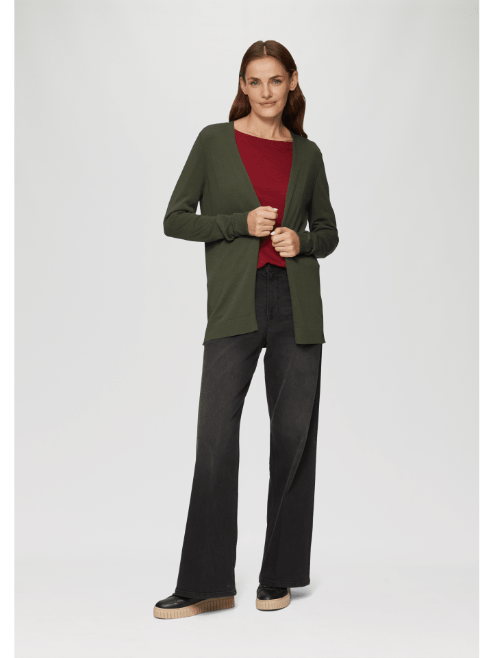s.Oliver Strickjacke langarm in Olive günstig kaufen