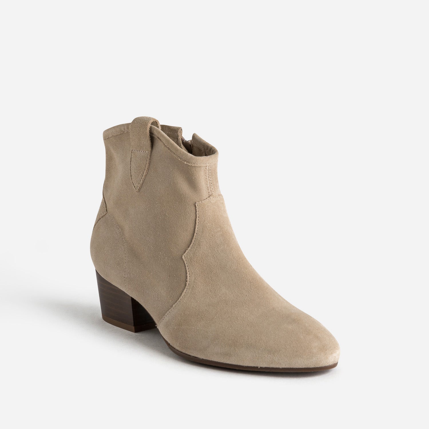 Boots Western ERAM FLEX taupe en cuir velours