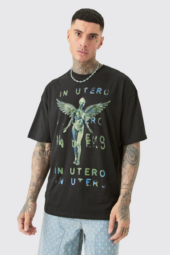 Tall Oversize T-Shirt mit Nirvana Utero Print