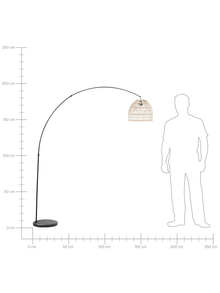 Beliani Stehleuchten GUAVIARE in /Beige/Schwarz - (W) 33 x (H) 195 x (L) 130 cm günstig kaufen onesize