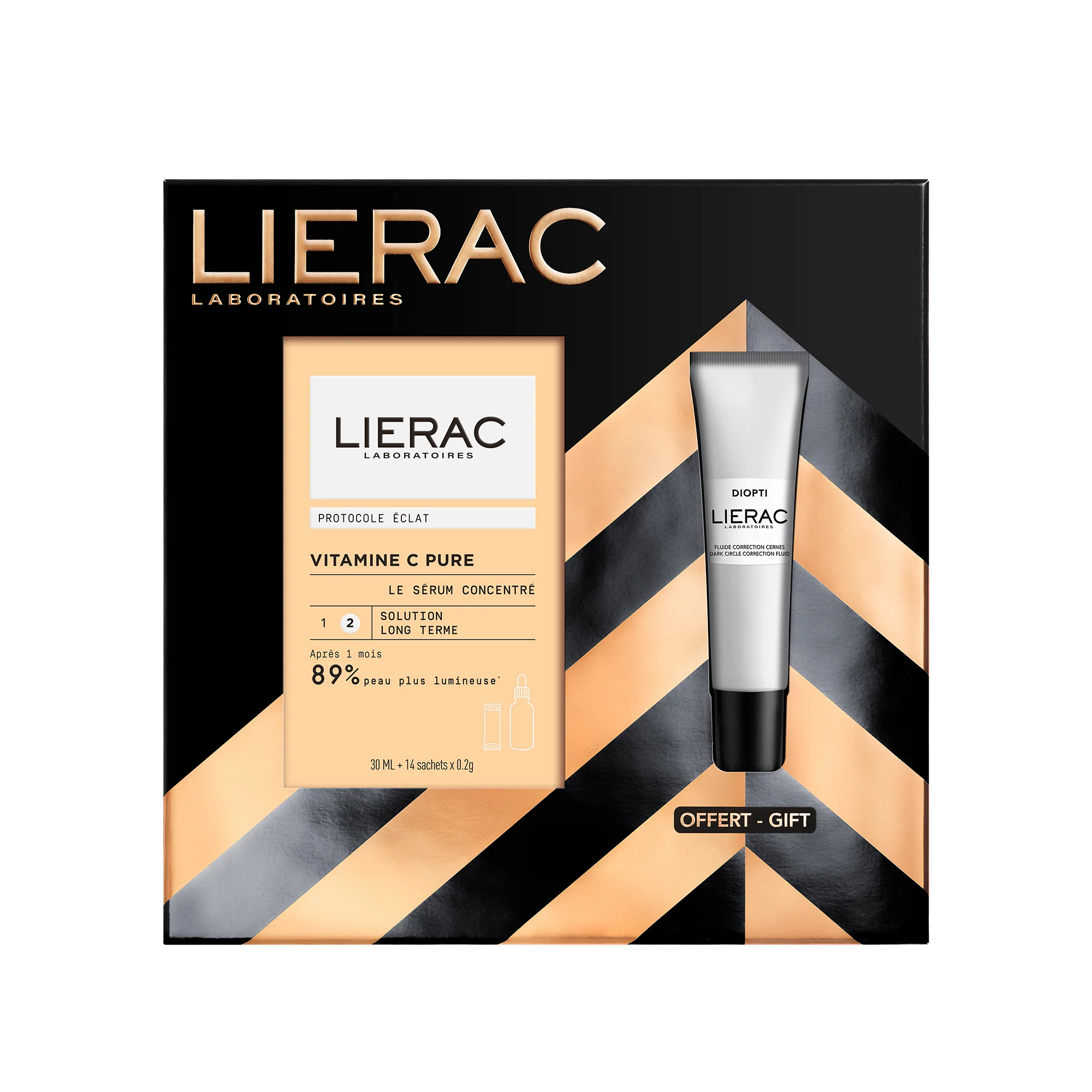 Set cadou de Crăciun Diopti Vitamina C concentrată + Diopti Antirid - Set cadou iluminator, Ser iluminator pentru față