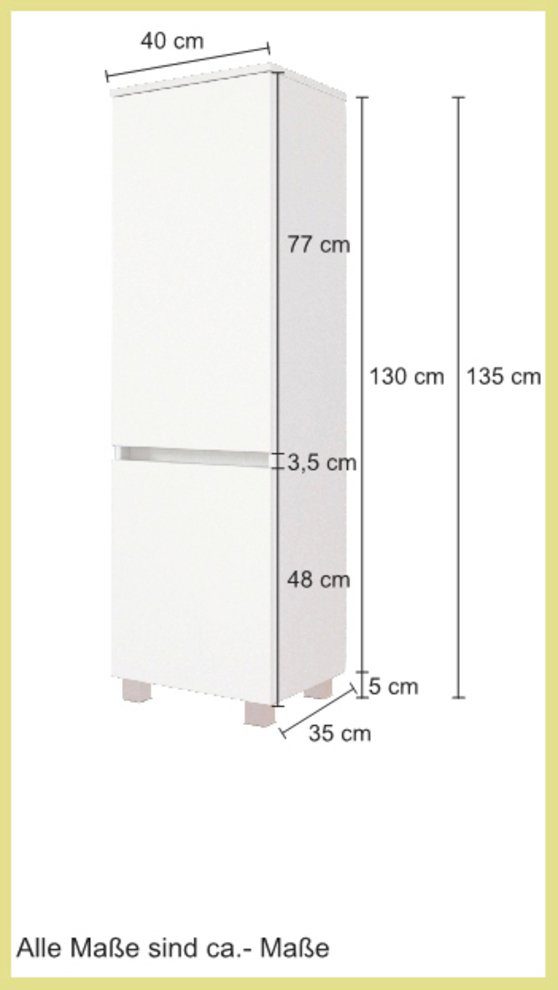 HELD MÖBEL Badezimmer-Set Kaunas, (Set, 3-St), bestehend aus Waschtisch-Set mit Midischrank, Breite 120 cm