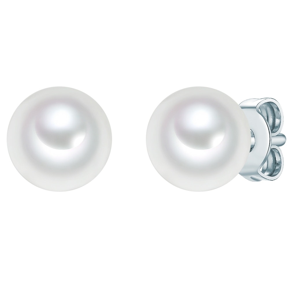 Trilani Puce d'oreille en perle Argent sterling Perle de culture d'eau douce en Argent Boucles d'oreilles
