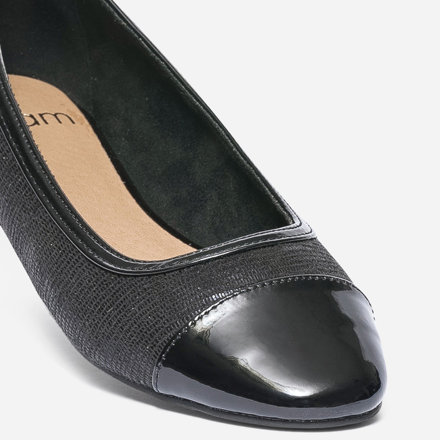 Ballerine noire bi matière