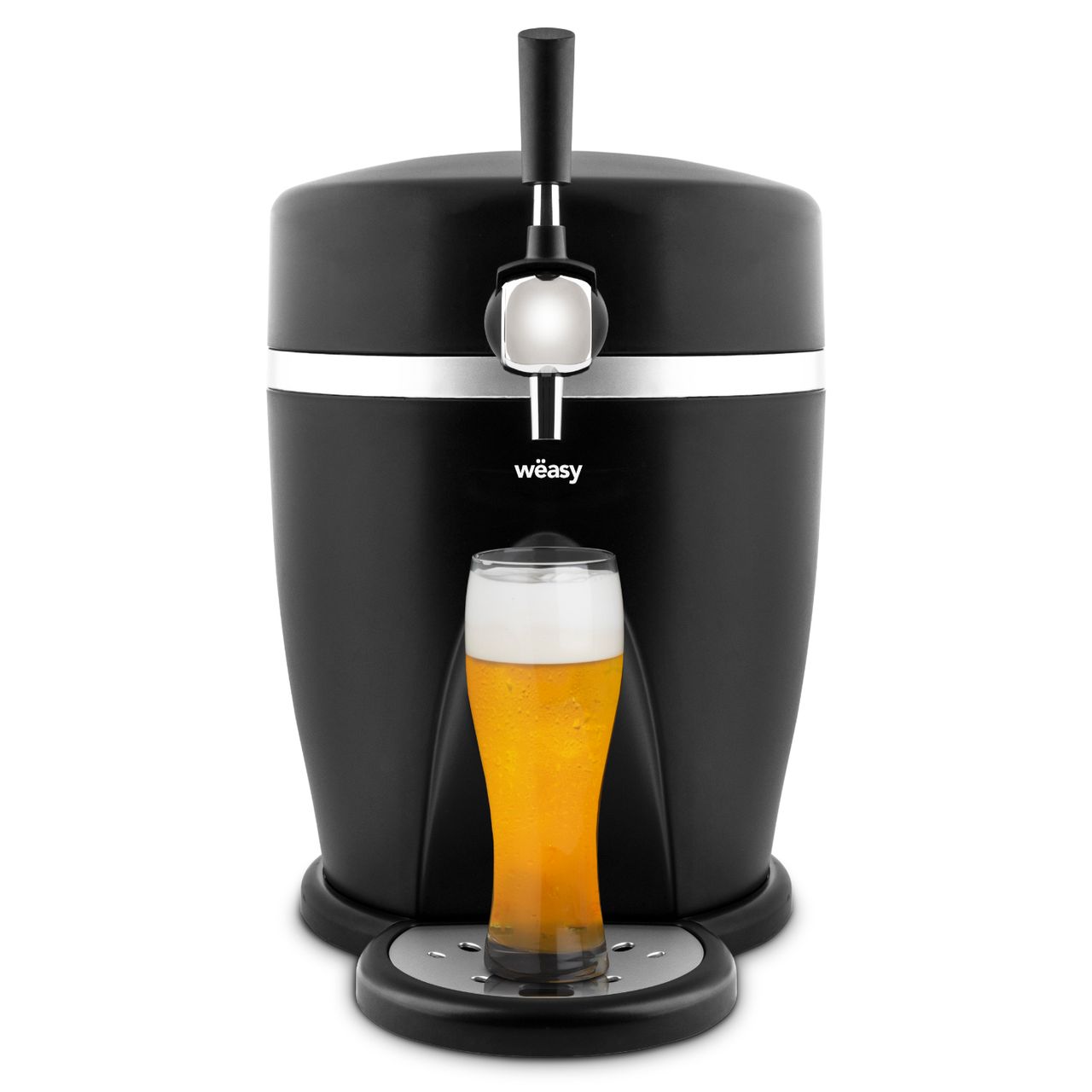 Weasy Wëasy Bierzapfanlage PINT568, Kompatibel mit 5L Fässern, 60W, 3°C bis 6°C, Integriertes Kühlsystem, Haltbarkeit bis zu 30 Tagen