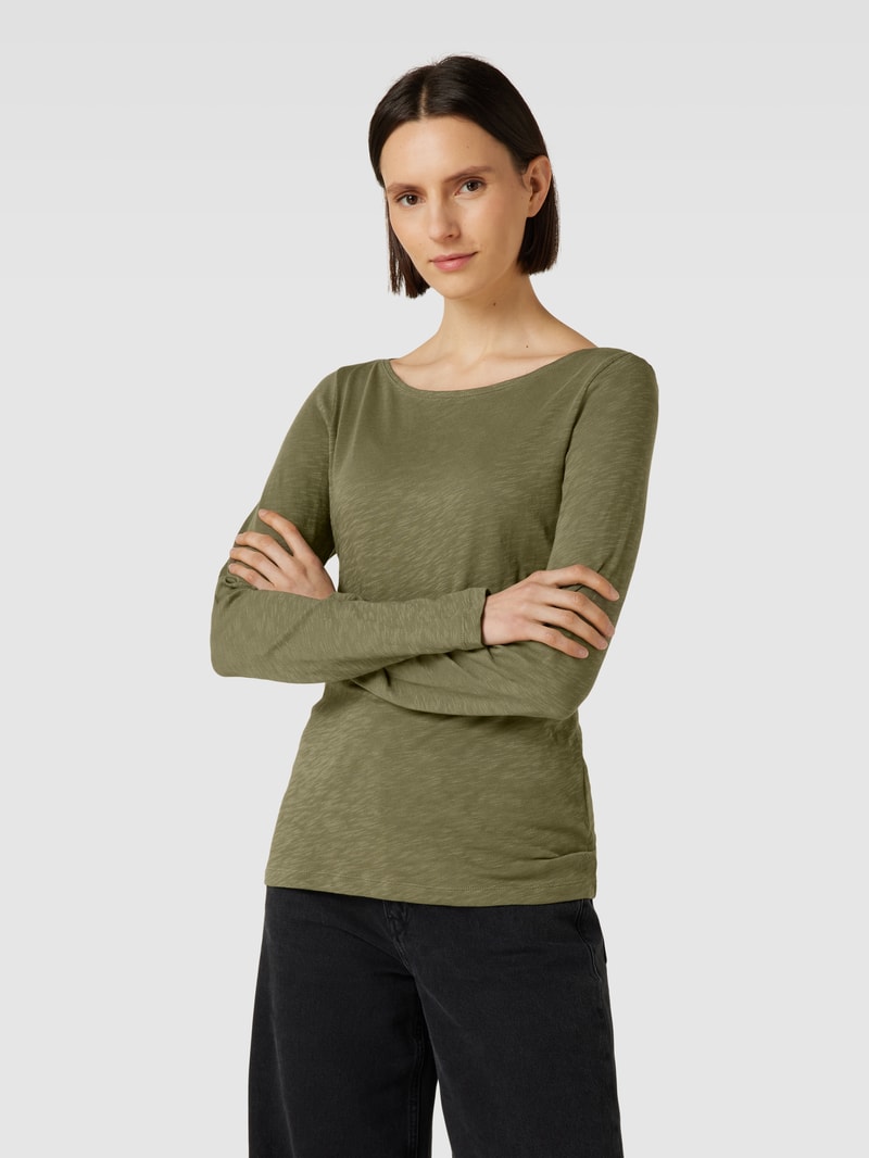 Longsleeve mit Rundhalsausschnitt in olivgrün