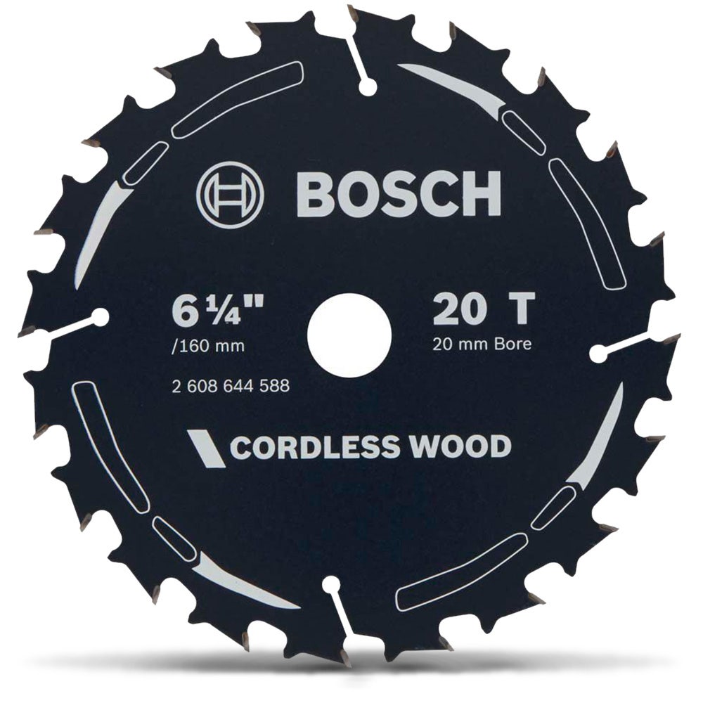 Disco de corte para madeira BOSCH TCT de 160 mm com 20 dentes - SERRA DE MADEIRA SEM FIO