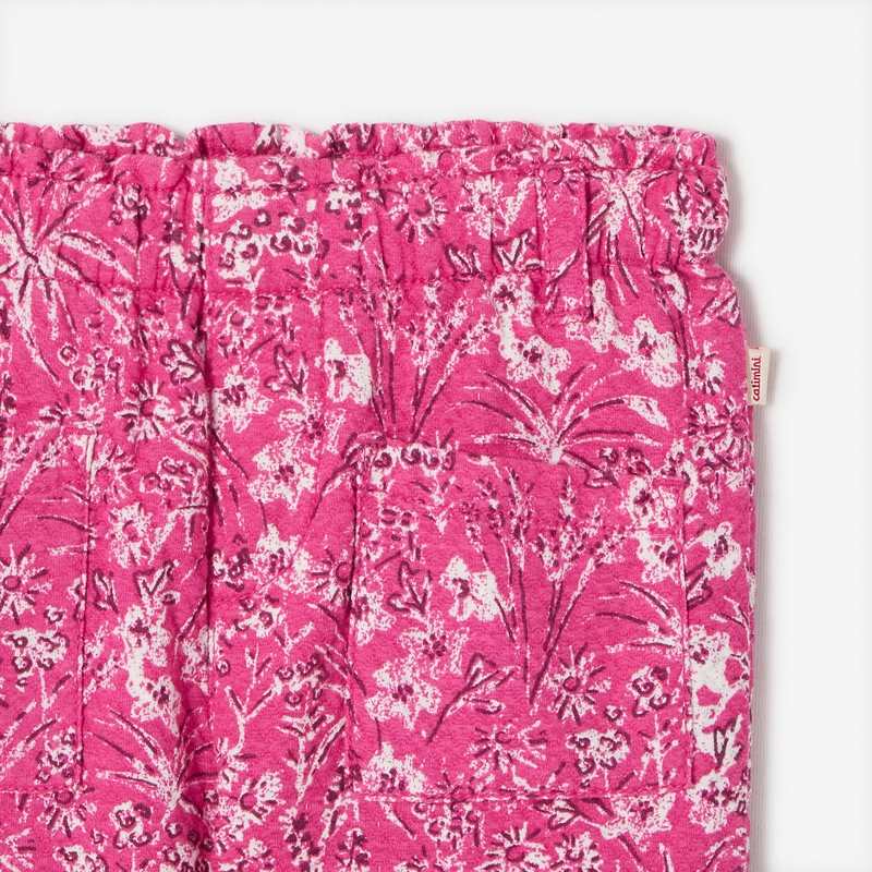 Pantalon tubique bébé fille rose à imprimés Catimini