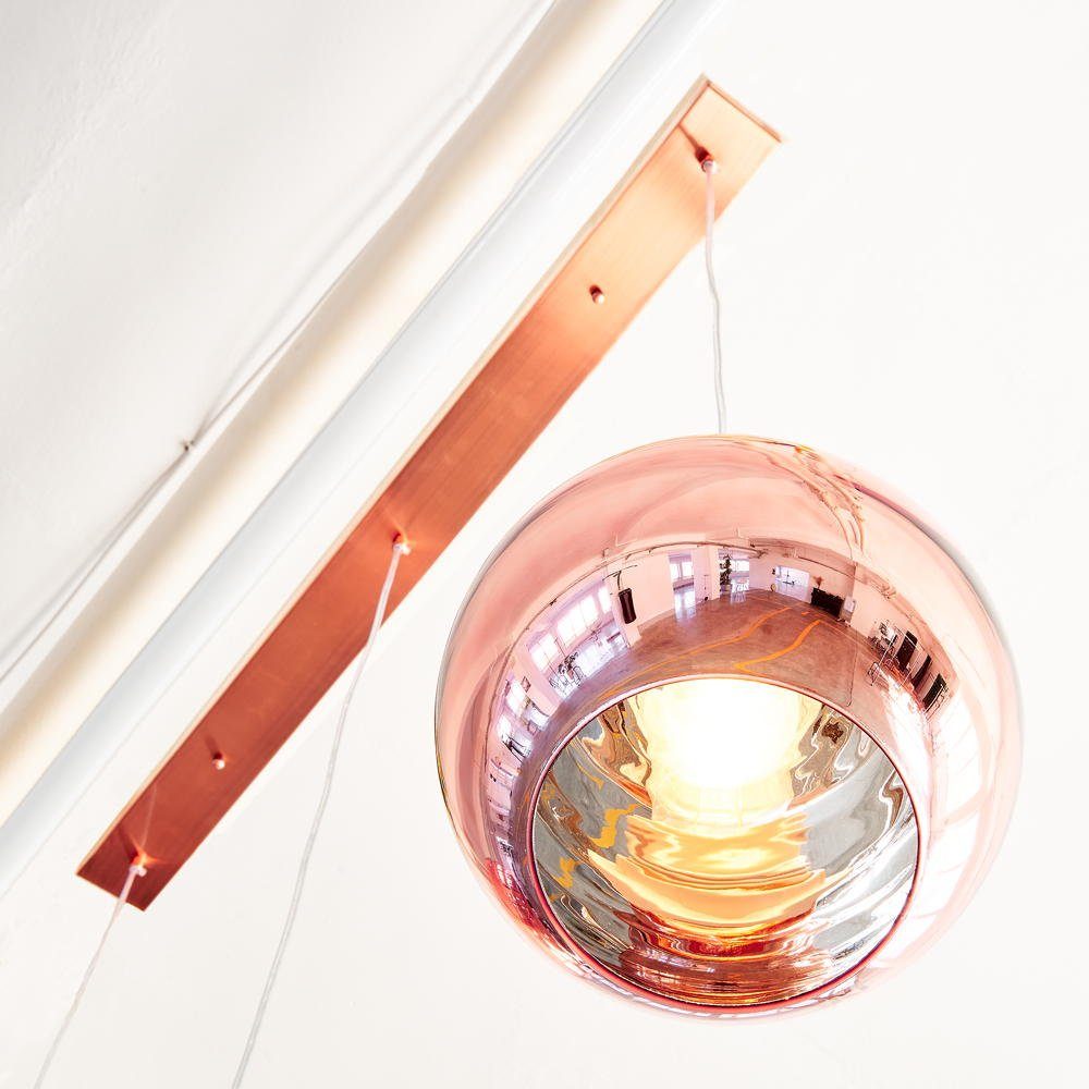 famlights Hängeleuchte, Pendelleuchte Romeo aus Glas in Kupfer 3xE27, keine Angabe, Leuchtmittel enthalten: Nein, warmweiss, Hängeleuchte, Pendellampe, Pendelleuchte