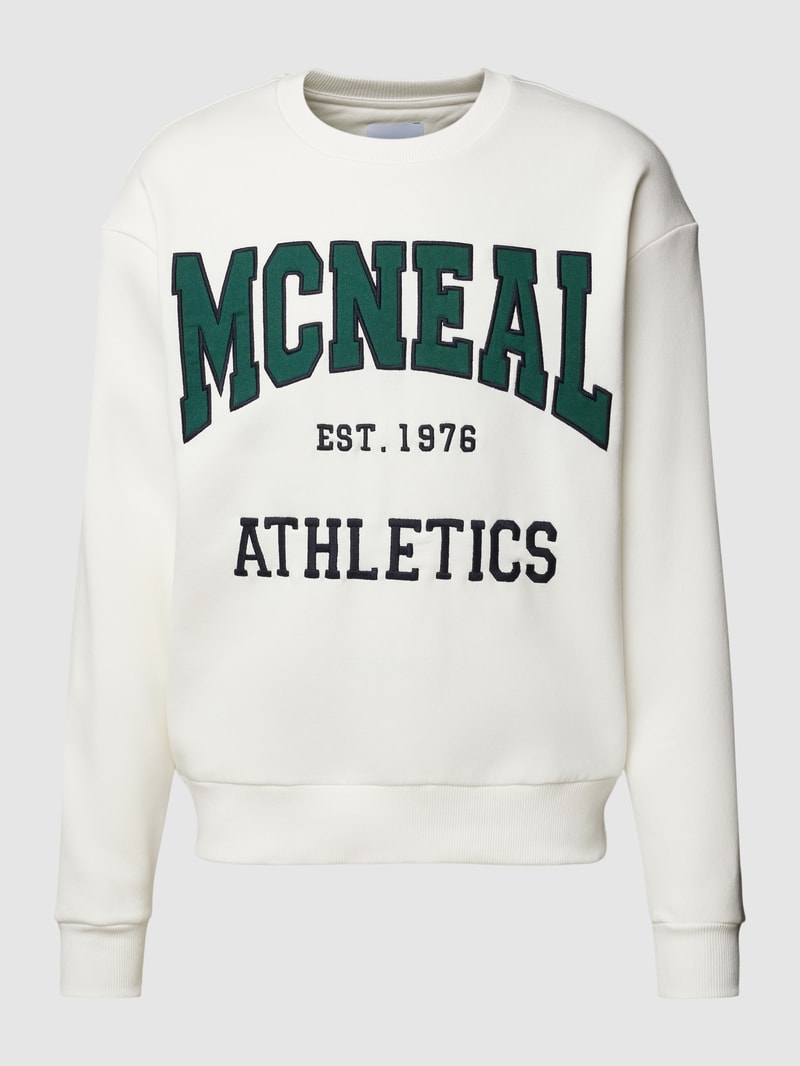 Sweatshirt mit Label-Print in offwhite