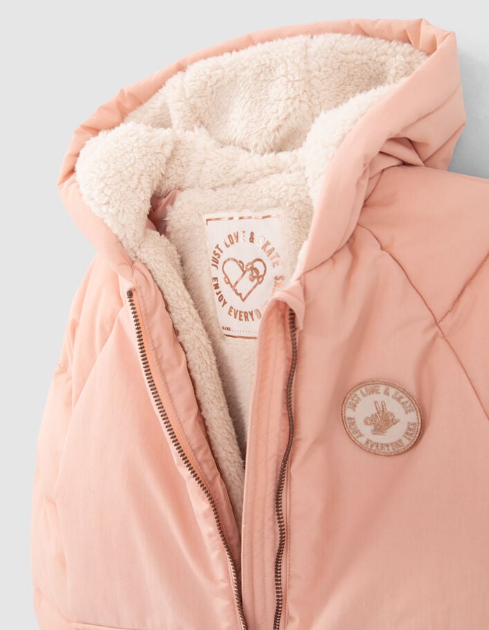 Doudoune rose avec zips côtés fille