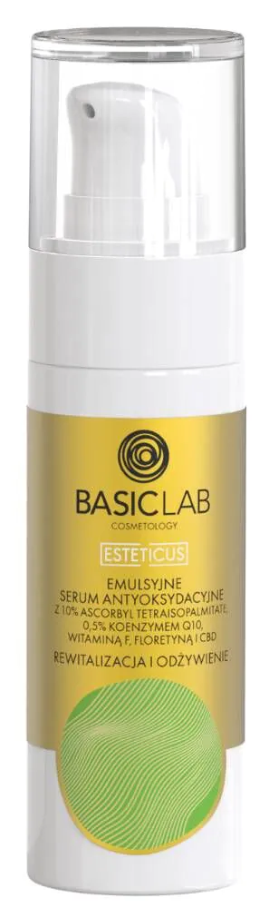 BasicLab Esteticus serum s vitaminom C 10%, koenzimom Q10 0,5% i CBD-om