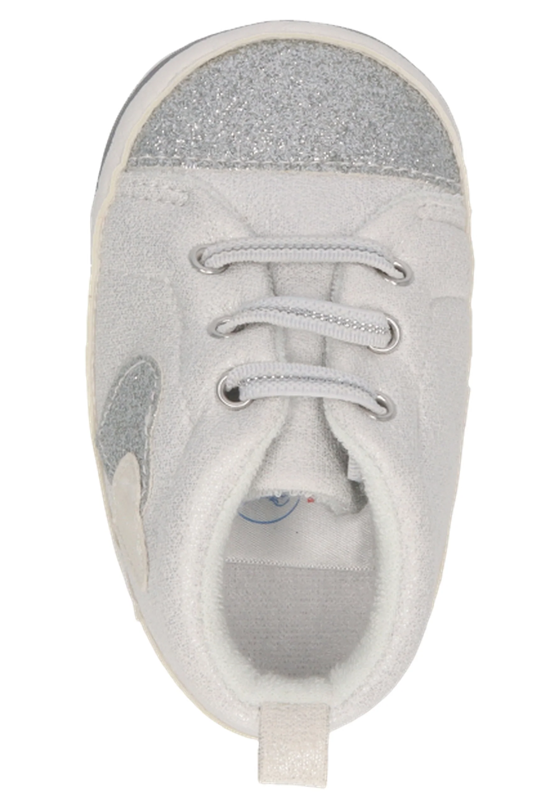 Babyschuh mit elastischen Schnürsenkeln in lichtgrau