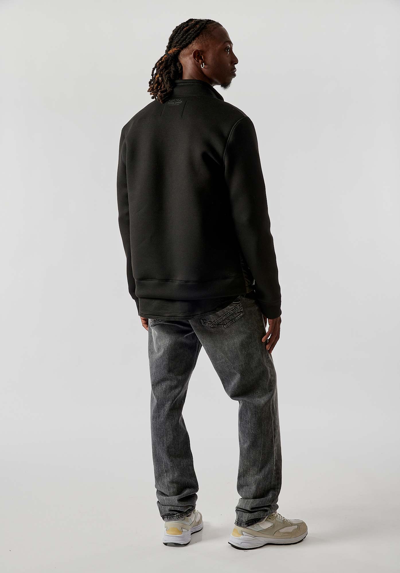 NEIL   Sweat bi-matière noir homme