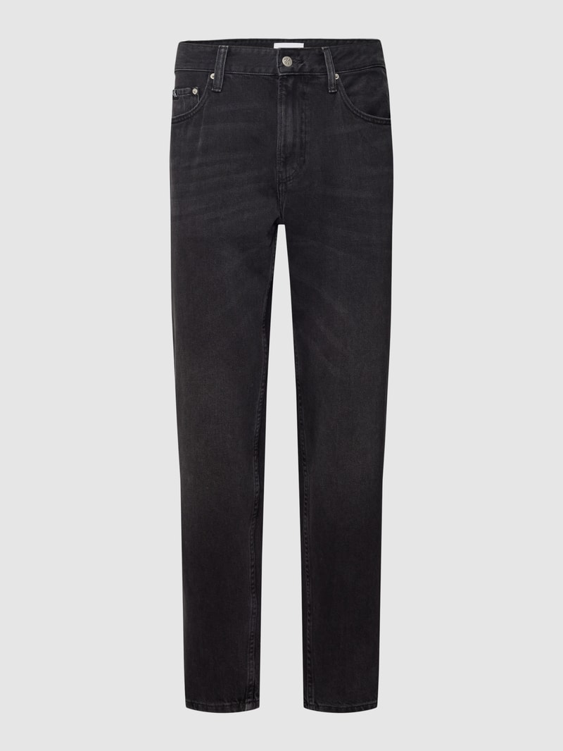 Regular Fit Jeans mit Label-Details in black