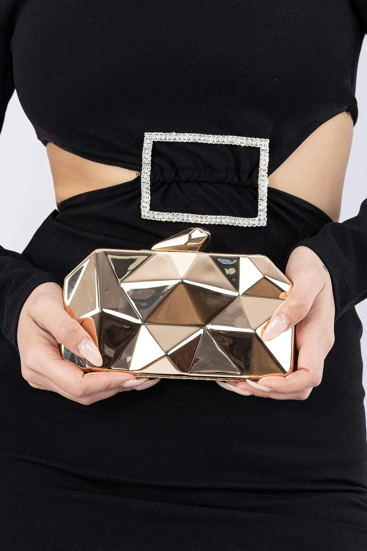 Getcho  Hetja Damen-Clutch-Portfolio und Abendkleid-Tasche aus Metall