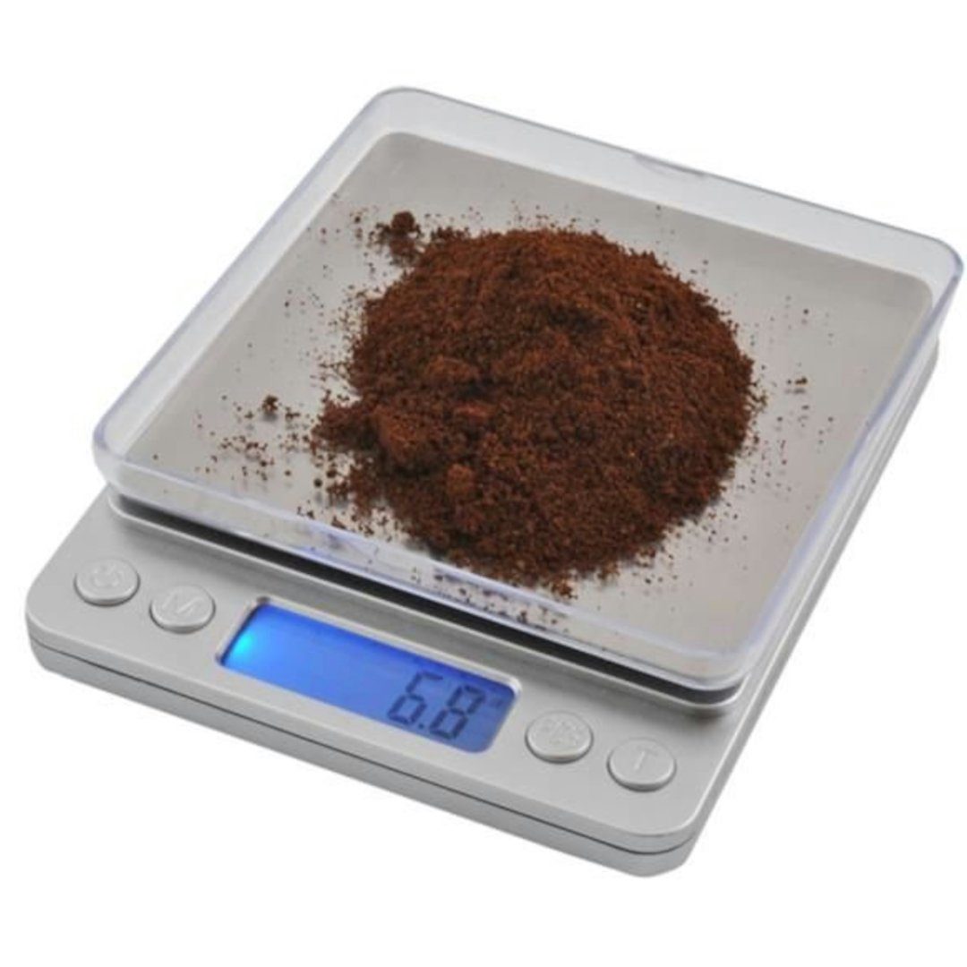 ISO TRADE Küchenwaage Küchenwaage 2 kg, (Goldwaage Präzisionswaage Digitalwaage, 4-tlg., wiegen, Waage, 2kg, LCD Display), Feinwaage Digitale