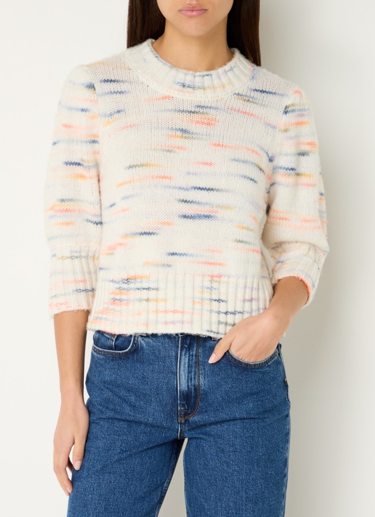 Sweter MUNTHE Aira z cienkiej dzianiny z nadrukiem z mieszanki wełny.