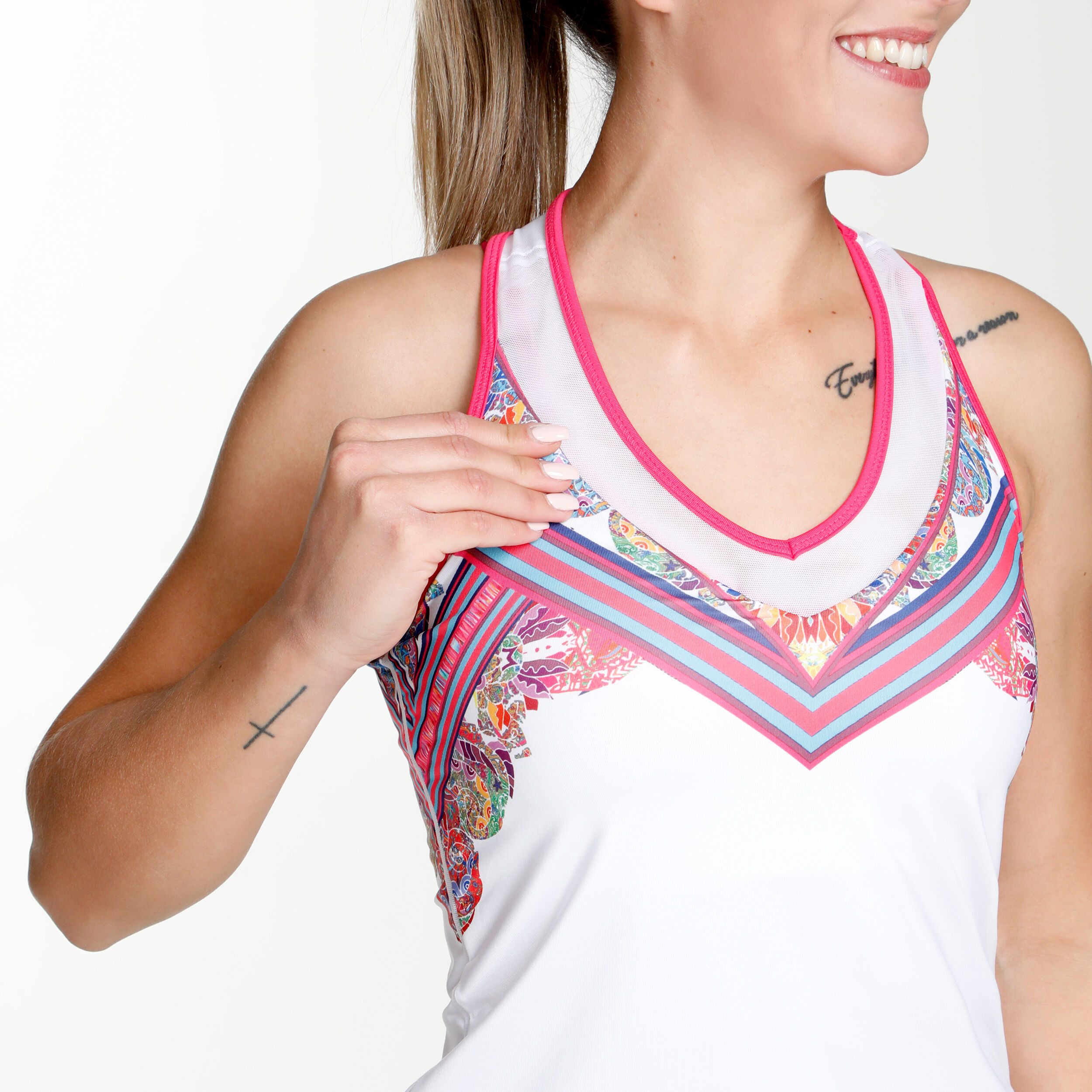 Athens Tank-Top Damen - Weiß, Mehrfarbig