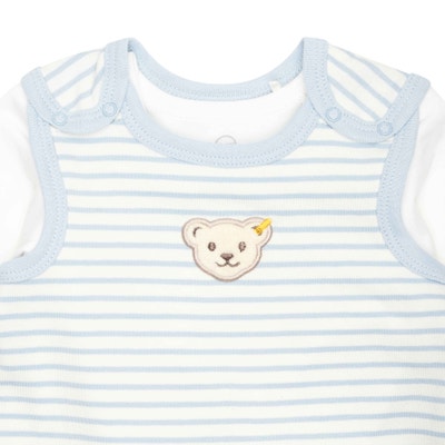 Set Strampler + T-Shirt langarm GOTS, hellblau