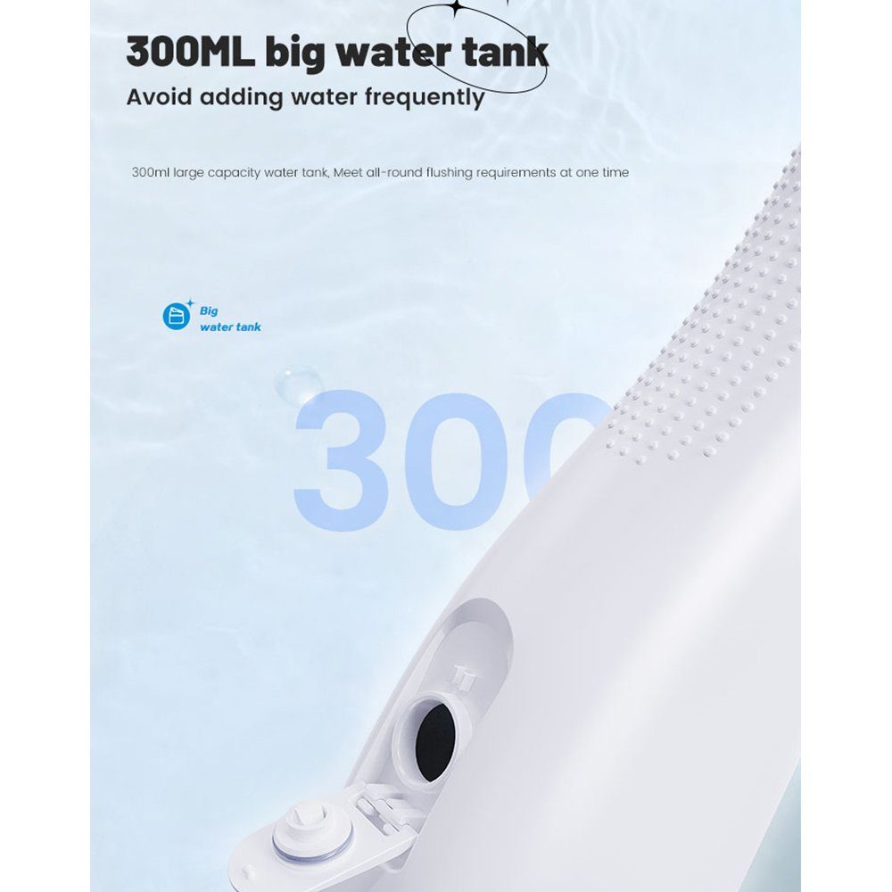 QTIYE Munddusche Elektrische Munddusche Kabellos Oral Wasser Flosser 5 Modi Mit-5 Düsen, 5 Düsen, Professional IPX7 Wasserdichter Zahnzwischenraumreiniger