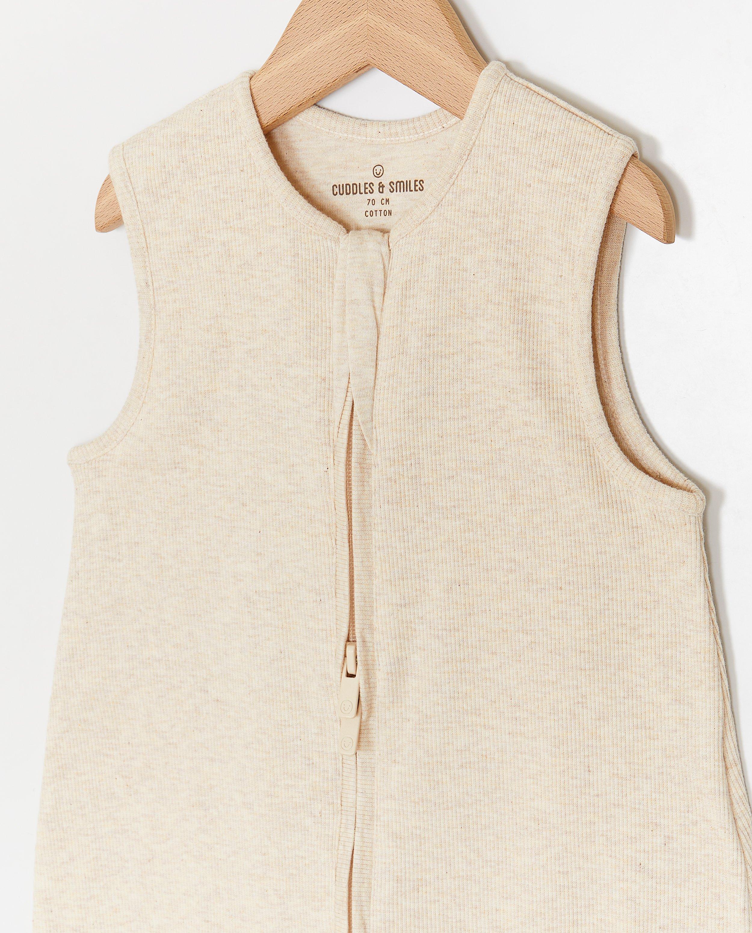 Sac de dormit Cuddles and Smiles cu nervuri fine, TOG 0.6 bej deschis