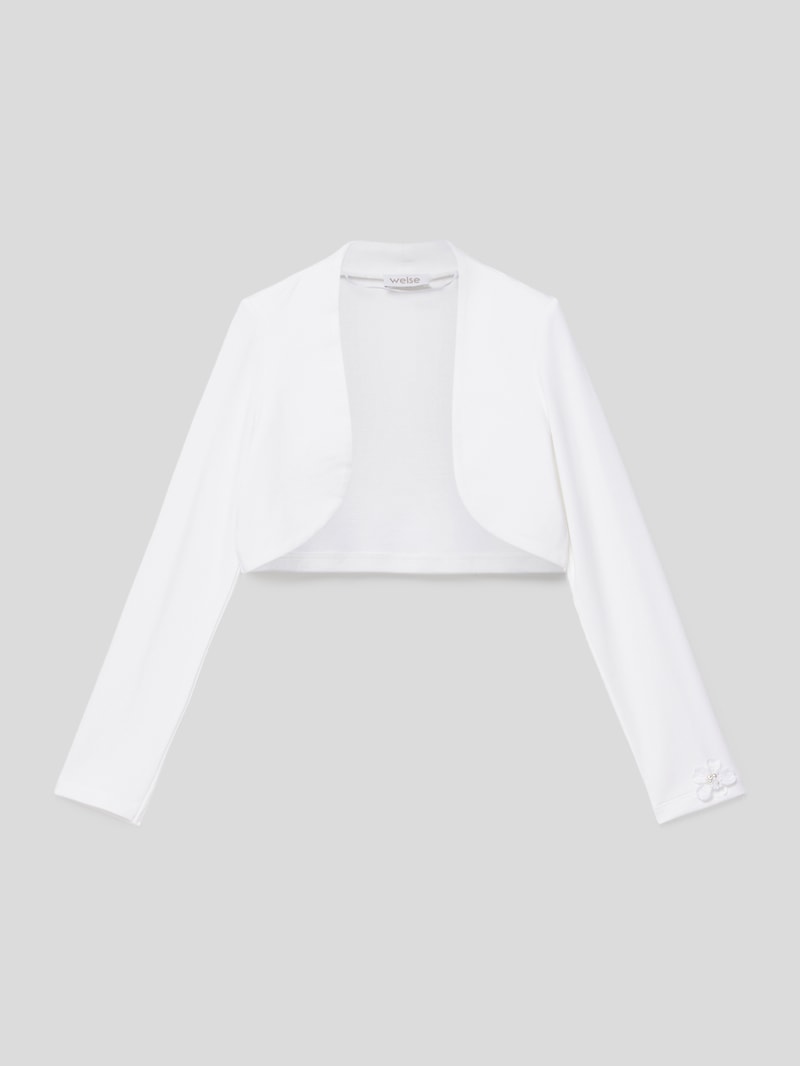 Bolero mit floralem Detail in weiß