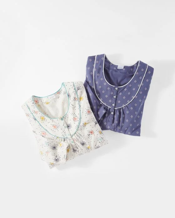 Lot de 2 chemises de nuit jersey manches longues