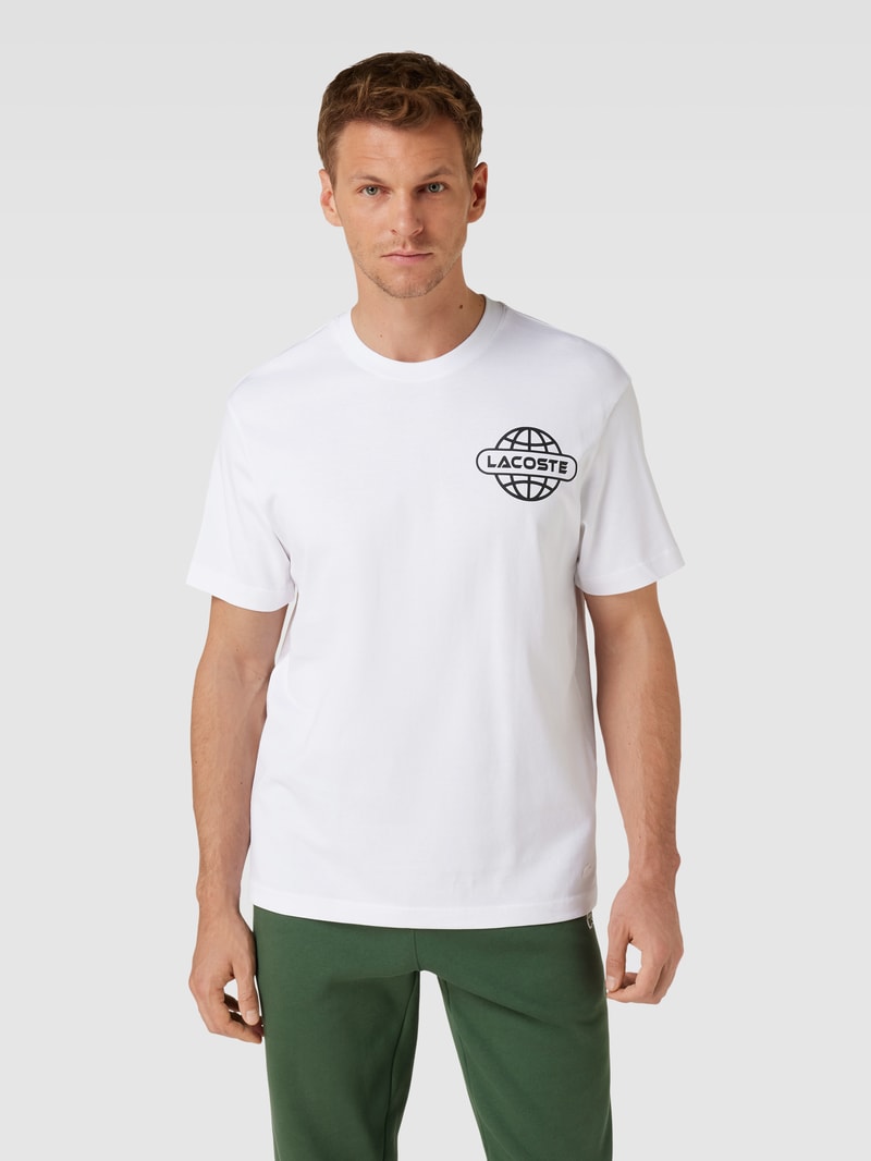 T-Shirt mit Label-Print in weiß